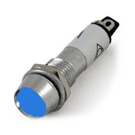 Çin N761L-LED24V-MV ,Montaj 8mm,Mavi-24v,Metal M8 Led Lamba