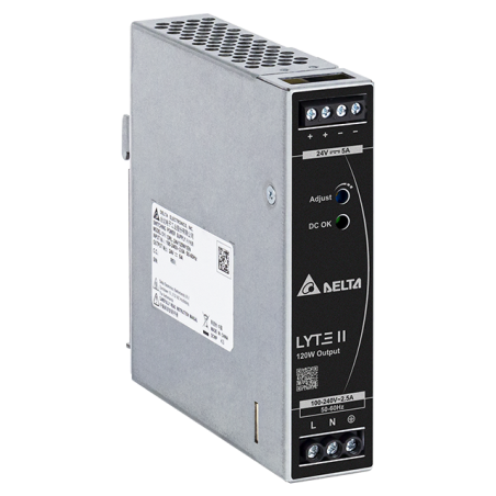 Delta DRL-24V120W1EN ,Besleme 110v..220vac,Çıkış 24vdc 5 Amper,Güç 120w,Ray Tip,Smps,Güç Kaynağı