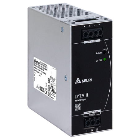 Delta DRL-24V480W1EN ,Besleme 110v..220vac,Çıkış 24vdc 20 Amper,Güç 480w,Ray Tip,Smps,Güç Kaynağı