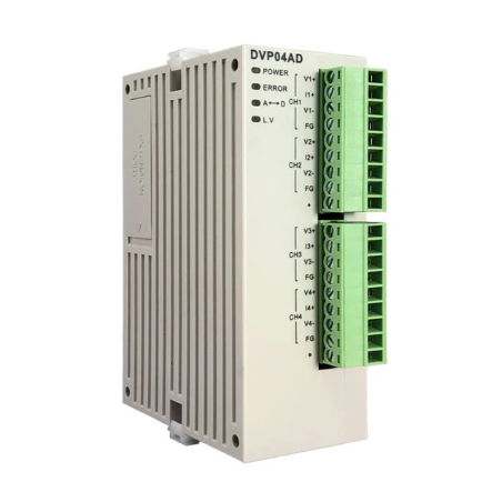 Delta DVP04AD-SL ,Besleme 24vdc,Giriş 4-Analog,RS485,Plc Ek Genişleme Analog Modül
