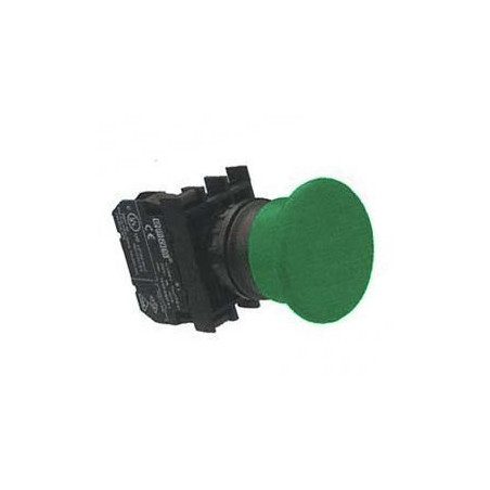 Emas B100MY ,Montaj 22mm,Kontak-1A,Yeşil Mantar Yaylı,M22 Buton