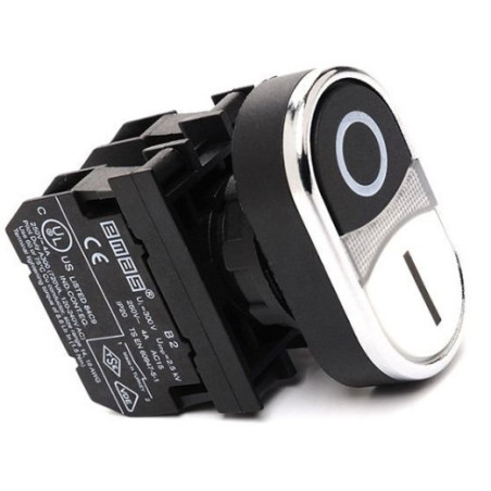 Emas B102K21HB ,Montaj 22mm,Kontak-1A1K,İkiz M22 Buton