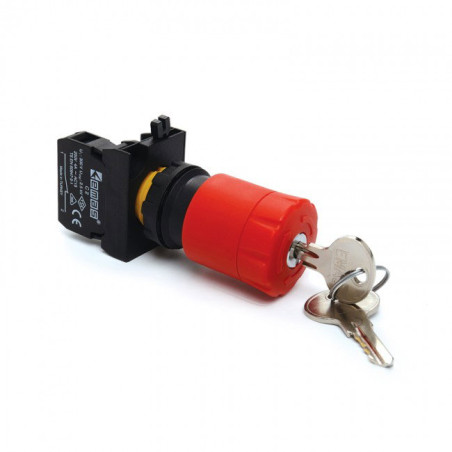 Emas CP200EA30 ,Montaj 22mm,Kontak-1K,Kilitli Acil Kalıcı,M22 Buton