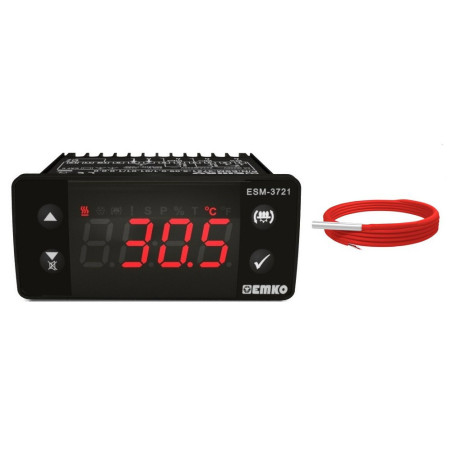 Emko ESM-3721.51201 0101 1100 ,Ebat 77x35mm,Besleme 220vac,Çıkış Kontak-1A1K,Sensör PTC,Kuluçka Kontrol