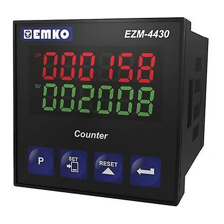 Emko EZM-4430.20001 0000 0000 ,Ebat 48x48mm,Besleme 24vac dc,Çıkış Kontak-1A1K,6-Hane Sayıcı