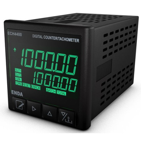Enda ECH4400-LV ,Ebat 48x48mm,Besleme 12..24vac dc,Çıkış Kontak-2A2K,6-Hane,Sayıcı Takometre