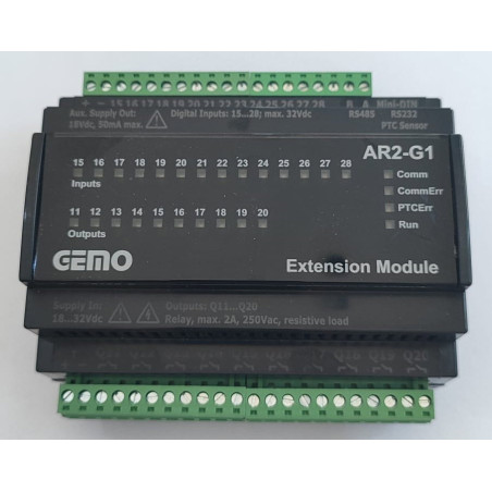 Gemo AR2-G1-24VDC-14D ,Besleme 24vdc,Giriş 14-Dijital,Çıkış 10-Kontak,Plc Cpu Modül