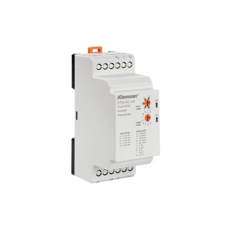 Klemsan CT3-AC-24 ,Besleme 24vdc,Giriş 0..5A,Çıkış 0..10v 4..20mA,Akım Transmitter