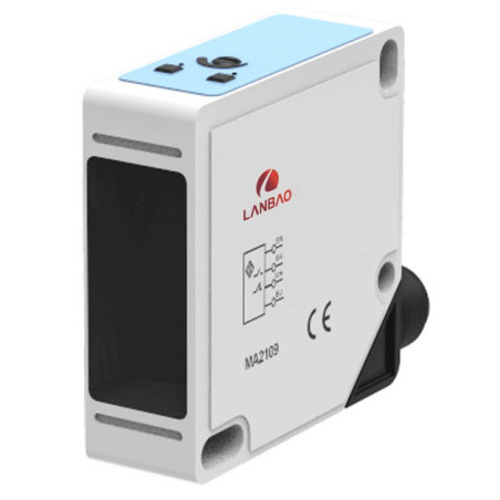 Lanbao PTFT-BC100DPR-E2 ,Ebat 50x50x17mm,Ölçüm 1mt,Çıkış PNP-NO NC,Besleme 10v..30vdc,Soket M12 4pin,Cisim Fotosel