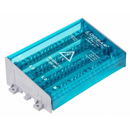 Loobar LB.4612.250 ,4-Kutup 18-Kanal,250 Amper,1x50mm  3x35mm  4x25mm  10x16mm,Dağıtım Bara
