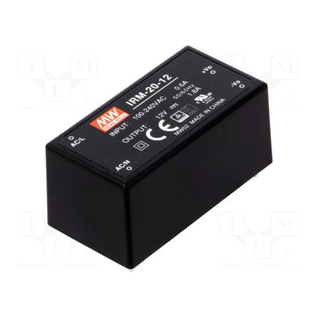 Meanwell IRM-20-12 ,Besleme 110v..220vac,Çıkış 12vdc 1.8 Amper,Pcb Güç Kaynağı
