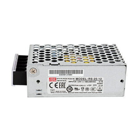 Meanwell RS-25-12 ,Besleme 110v..220vac,Çıkış 12vdc 2.1 Amper,Güç 25w,Smps,Güç Kaynağı