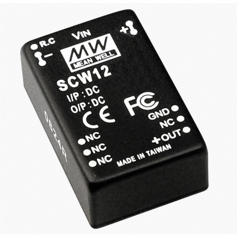Meanwell SCW12B-05 ,Besleme 18..36vdc,Çıkış 5vdc 2.4 Amper,Dc-Dc Konverter