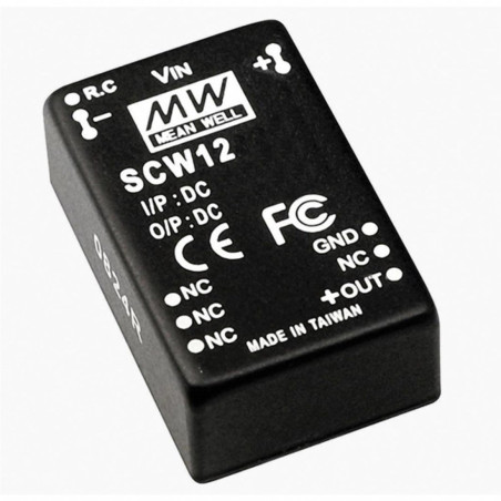 Meanwell SCW12B-05 ,Besleme 18..36vdc,Çıkış 5vdc 2.4 Amper,Dc-Dc Konverter