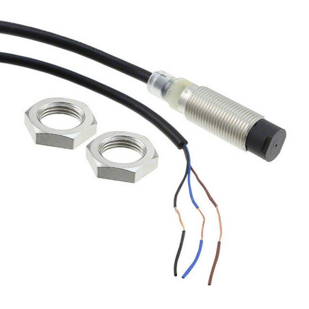 Omron E2B-M12KN08-WP-C1 ,Ebat M12x45mm,Ölçüm 8mm,Çıkış NPN-NO,Besleme 10v..30vdc,3-Kablo,Endüktif Metal Sensör
