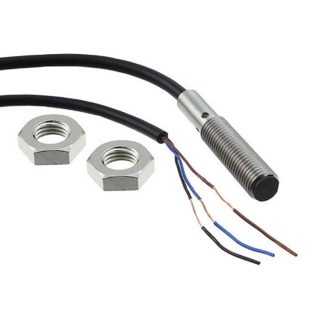 Omron E2B-S08KS02-WP-B1 ,Ebat M8x40mm,Ölçüm 2mm,Çıkış PNP-NO,Besleme 10v..30vdc,3-Kablo,Endüktif Metal Sensör