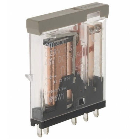 Omron G2RV-1-S-G DC48,Bobin 48vdc,Kontak 1A1K 6 Amper,Led,Kalın-5pin,Slim Röle