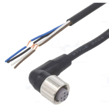 Omron XS2F-LM12PVC4A2M ,Soket Açılı M12 4pin,4-Kablo 2mt,Pvc Sensör Kablo