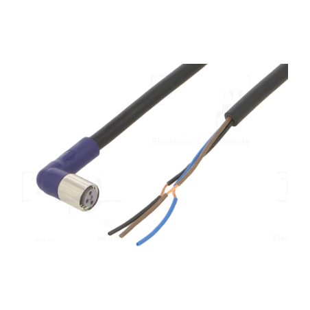 Omron XS3F-LM8PVC3A5M ,Soket Açılı M8 3pin,3-Kablo 5mt,Pvc Sensör Kablo