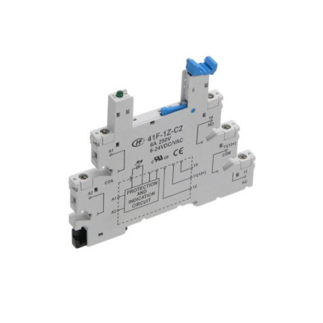 Panasonic 41F-1Z-C2-N-1 ,Bobin 24vdc,Kontak 1A1K,5-Pin,Led,Vidalı,Ray,Slim Röle Soket