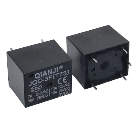 Qianji JQC-3 T73 -5VDC-1ZS ,Bobin 5vdc,Kontak-1A1K 10 Amper,Pcb-5pin,Röle