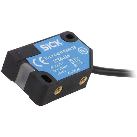 Sick IQ12-04BPSKW2S 1055428 ,Ebat 40x16x12mm,Ölçüm 4mm,Çıkış PNP-NO,Besleme 10v..30vdc,3-Kablo Endüktif Metal Sensör