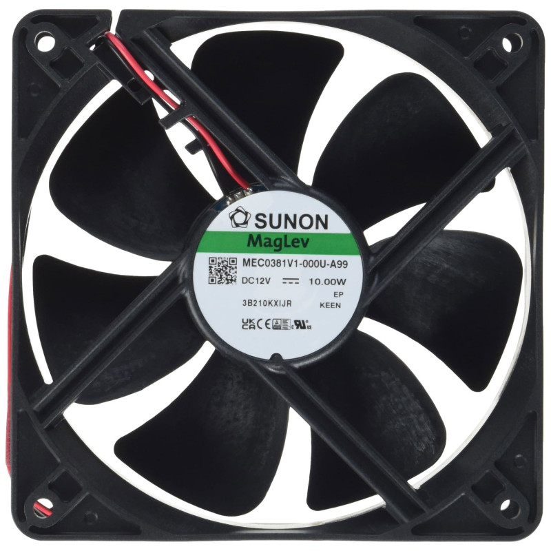 Sunon MEC0381V1-000U-A99 ,Ebat 120x38mm,Besleme 12vdc 0.83A 10W,Hava 138-Cfm,2-Kablo Fan