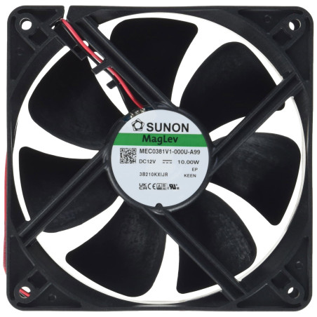 Sunon MEC0381V1-000U-A99 ,Ebat 120x38mm,Besleme 12vdc 0.83A 10W,Hava 138-Cfm,2-Kablo Fan