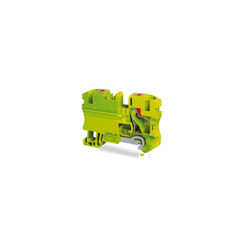 Tbloc PFT2.5E-SY ,Renk Sarı Yeşil ,Kesit 2.5mm ,Baskılı Ray Klemens