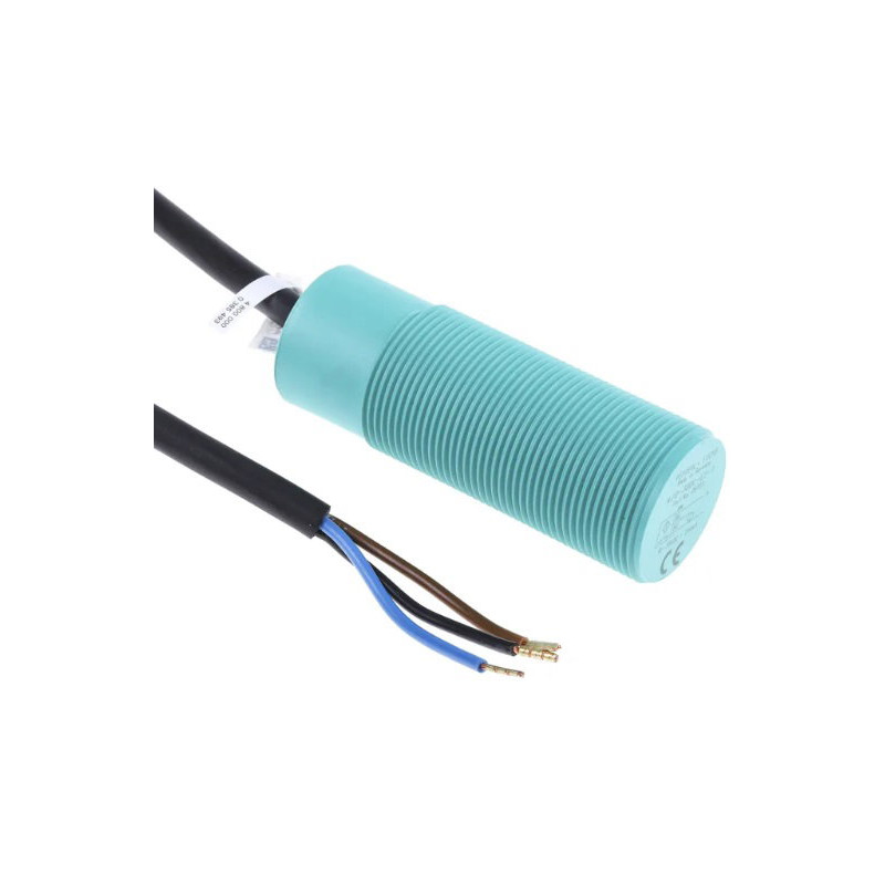 PepperlFuchs NBB5-18GK50-E2 ,Ebat M18x52mm,Ölçüm 5mm,Çıkış PNP-NO,Besleme 10v..30vdc,3-Kablo,Endüktif Metal Sensör