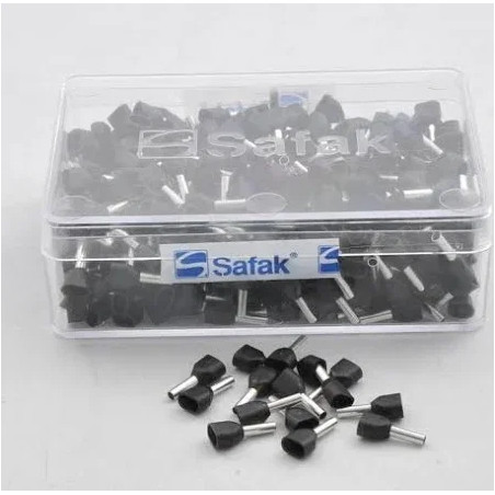 Safak UY-23015 ,Kesit 2x1.5mm ,Renk Siyah,500-adet,Kablo Yüksük