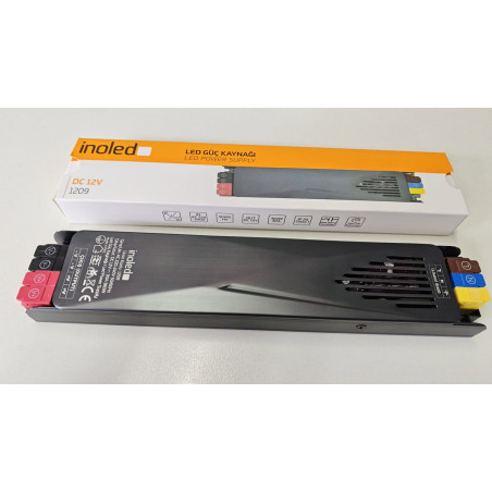 İnoled 1209 ,Besleme 220vac,Çıkış 12vdc 30Amper,Güç 360w,25mt Şerit Led için,Led Trafo