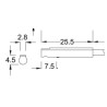 Biltec BTC-07N-3M ,Ebat 25x4.5x2.8mm,Ölçüm 5mm,Çıkış NPN-NO,Besleme 5v..30vdc,3-Kablo 3mt,Manyetik Piston Sensör