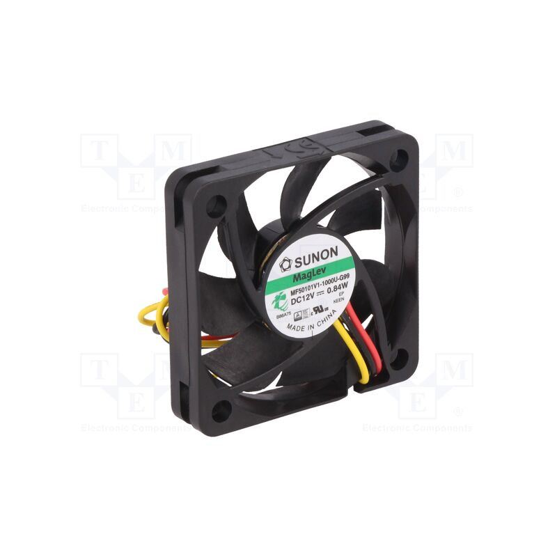 Sunon MF50101V1-1000U-G99 ,Ebat 50x10mm,Besleme 12vdc 0.07A 0.85W,Hava 14-Cfm,3-Kablo Fan