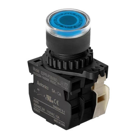 Autonics S2PR-P3BABLM ,Kontak-1A1K Mavi-220v Yaylı M22 Buton