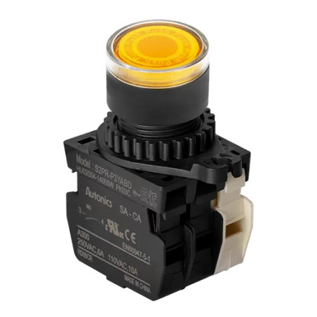 Autonics S2PR-P3YABLM ,Kontak-1A1K Sarı-220v Yaylı M22 Buton