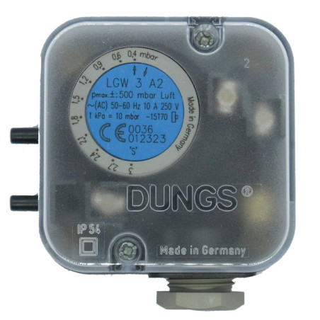 Dungs LGW-3-A2 ,Ölçüm 0.4..3mBar,Kontak-1A1K,Fark Basınç Sivic