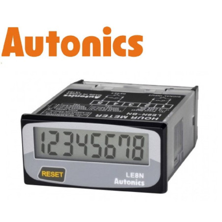 Autonics LE8N-BF ,Ebat 48x24mm,Giriş 24v..220vac dc,8-Hane,Pilli İş Zaman Saat