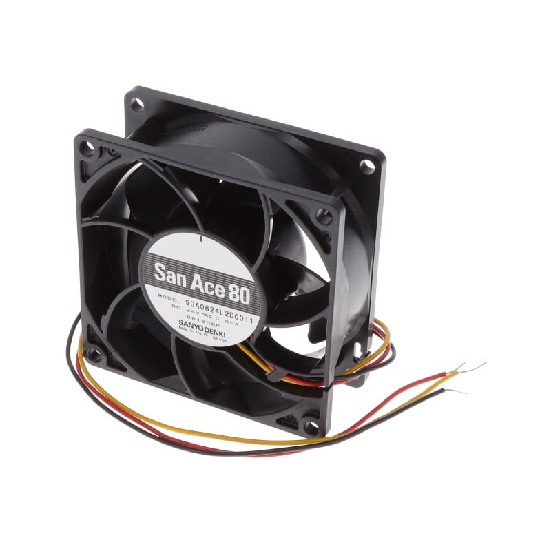 Sanyo 9GA0824L2D0011 ,Ebat 80x32mm,Besleme 24vdc 0.05A 1.2W,Hava 40-Cfm,3-Kablo Fan