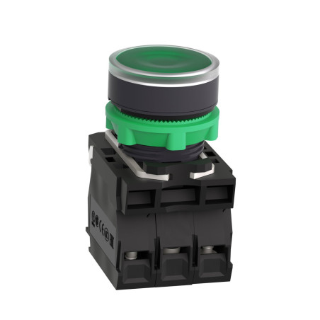 Schneider XB5AW33B5 ,Montaj 22mm,Kontak-1A1K,Yeşil-24v Yaylı,M22 Buton