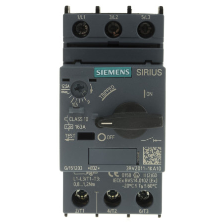 Siemens 3RV2011-1KA10 ,Ayar 9..12.5 Amper,Motor Koruma