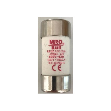 Miro RS12Z 160A ,Ebat 27x60,160 Amper,aR Hızlı,Kartuş Sigorta