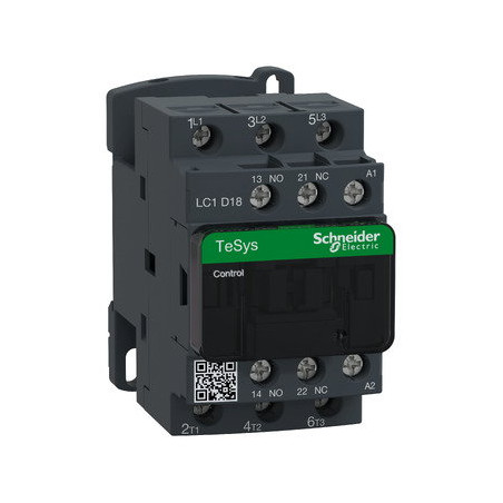 Schneider LC1D18B7 ,Bobin 24vac,Güç 9kw 18 Amper,Kontak-3P 1A1K,Kontaktör