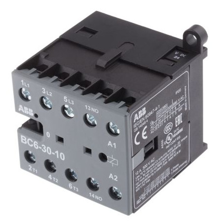Abb BC6-30-10-01 ,Bobin 24vdc,Güç 4kw 9 Amper,Kontak-3P 1A,Mini,Kontaktör