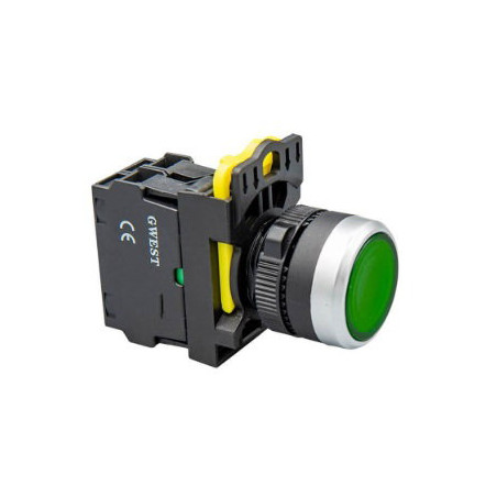 Gwest A5-10D-24 ,Montaj 22mm,Kontak 1A,Yeşil-24v Yaylı,M22 Buton