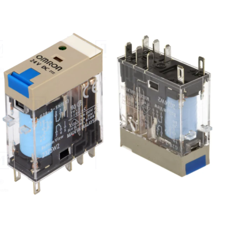 Omron G2R-2-SNI-DC24 ,Bobin 24vdc,Kontak 2A2K 5 Amper,Led Test,Kalın-8pin,Röle