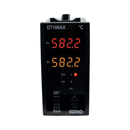 Gemo DT106AX-230VAC-R ,Ebat 48x96mm,Besleme 110v..220vac,Sensör PT100 TC,Çıkış Kontak-2A2K,Isı Kontrol Termostat