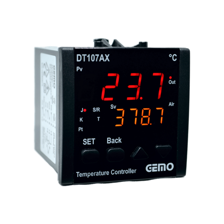 Gemo DT107AX-230VAC-R ,Ebat 72x72mm,Besleme 110v..220vac,Sensör PT100 TC,Çıkış Kontak-2A2K,Isı Kontrol Termostat