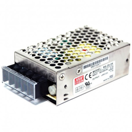 Meanwell RS-25-24 ,Besleme 110v..220vac,Çıkış 24vdc 1 Amper,Güç 25w,Smps,Güç Kaynağı