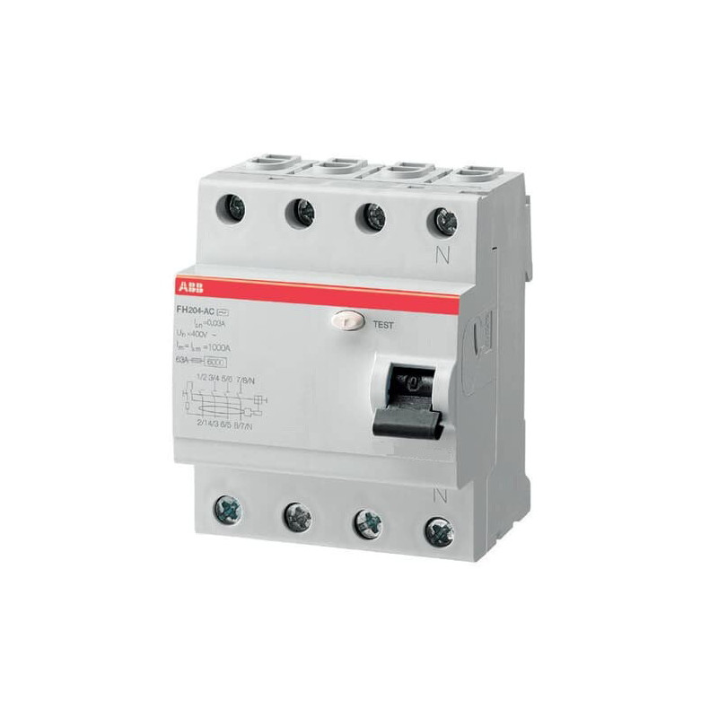 Abb FH204 AC-25 0.03 ,4-Kutup 4x25 Amper 380vac 30mA,Kaçak Akım Sigorta